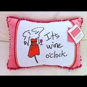 “It’s wine o’clock” Deluxe Lumbar Throw Pillow